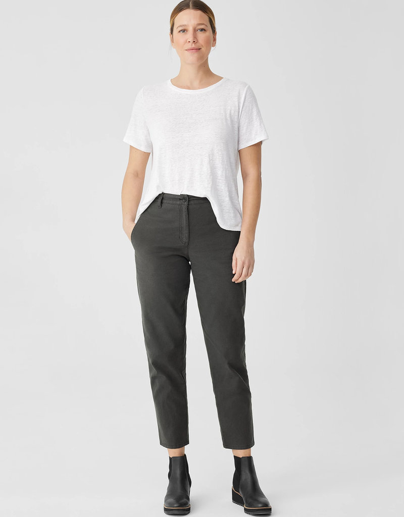 EILEEN FISHER COTTON HEMP STRETCH TAPERED PANT