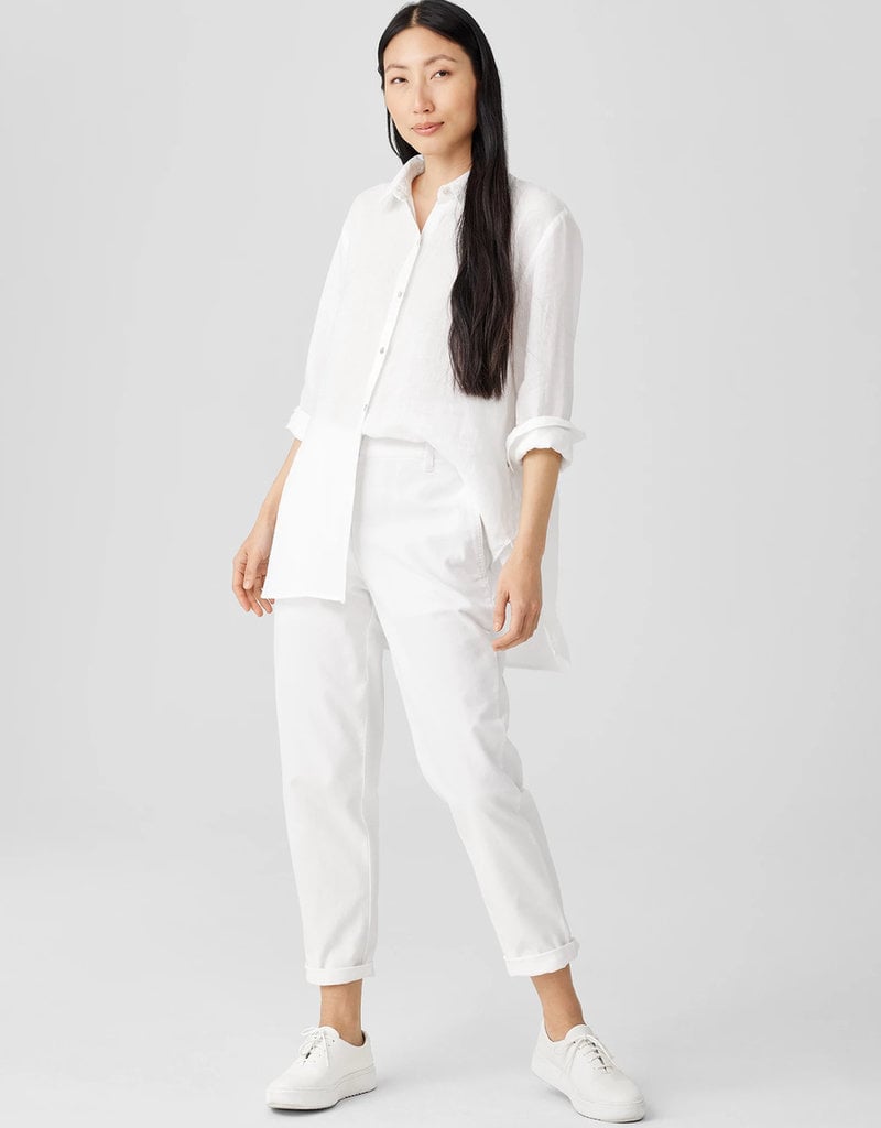 EILEEN FISHER COTTON HEMP STRETCH TAPERED PANT