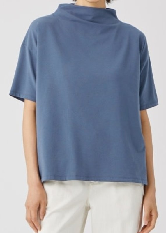 EILEEN FISHER COTTON FUNNEL NECK TOP