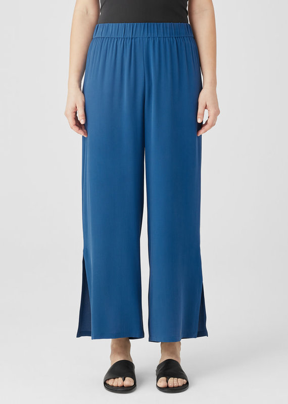 EILEEN FISHER Silk Georgette Crepe Pant with Slits