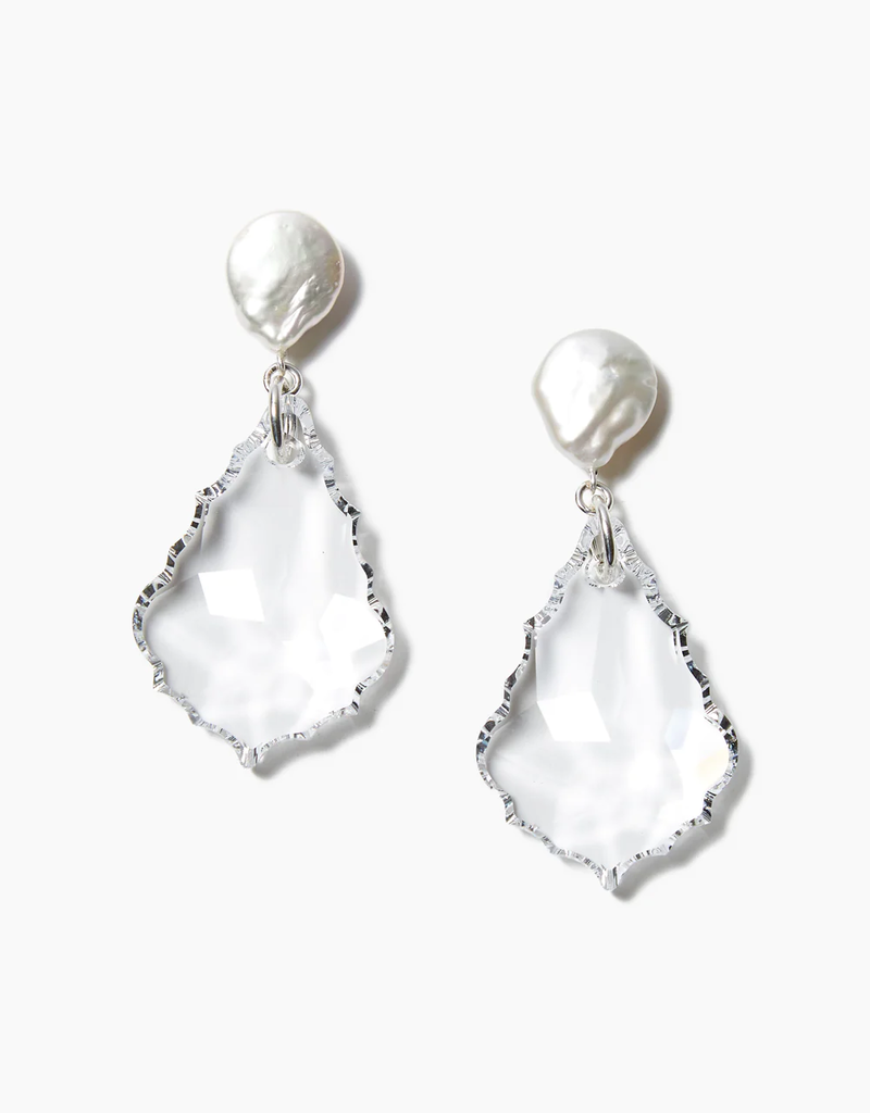 CHAN LUU Silver Crystal Illusion Earrings