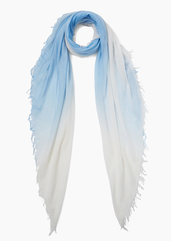 CHAN LUU Baby Blue Dip-Dyed Cashmere and Silk Scarf