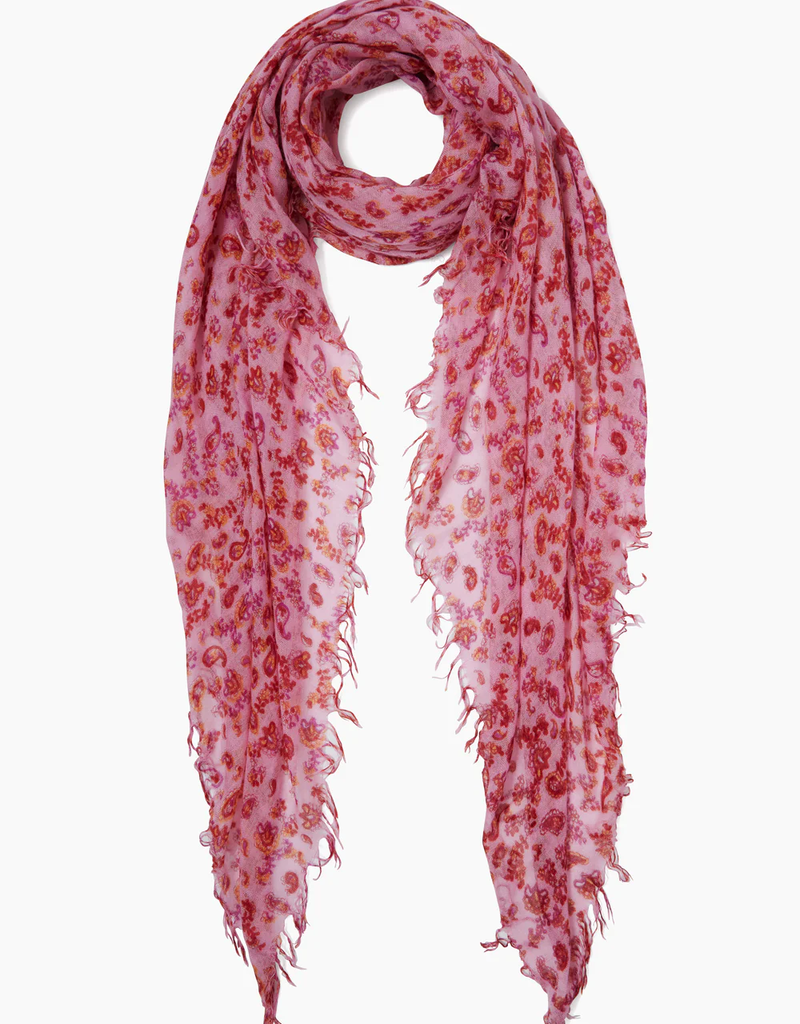 CHAN LUU Fuchsia Pink Paisley Cashmere and Silk Scarf