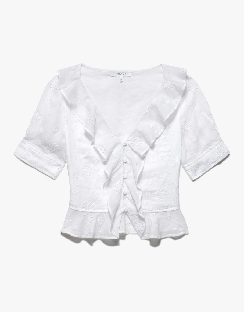 FRAME Ruffle Front S/S Top