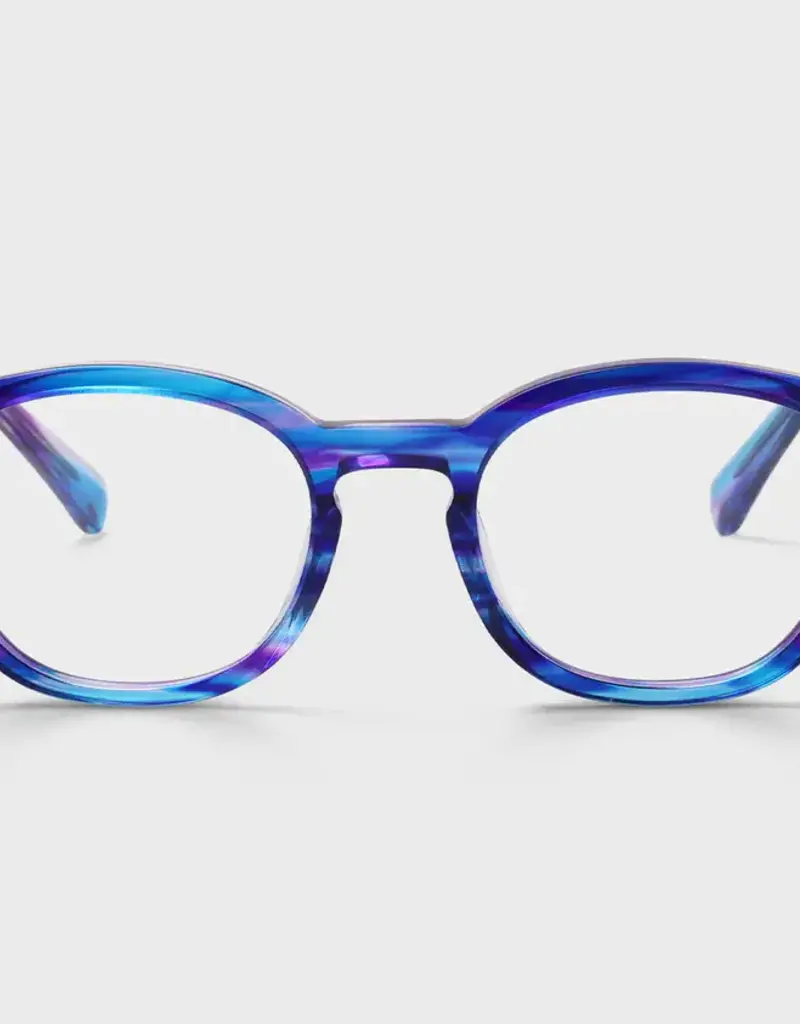 Eyebobs 'Bitty Witty' Round Eyeglasses, Blue and Purple Demi | Available As Readers, Blue Light, Prescription, Sunglasses, & Bifocal Glasses