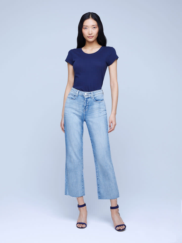 L'Agence Wanda Crop Wide Leg Jeans