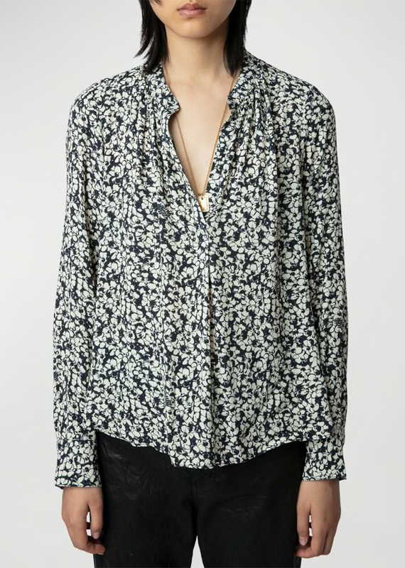 ZADIG & VOLTAIRE Tink Crepe Floral-Print Blouse