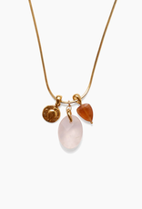 CHAN LUU Ostia Charm Necklace Rose Quartz