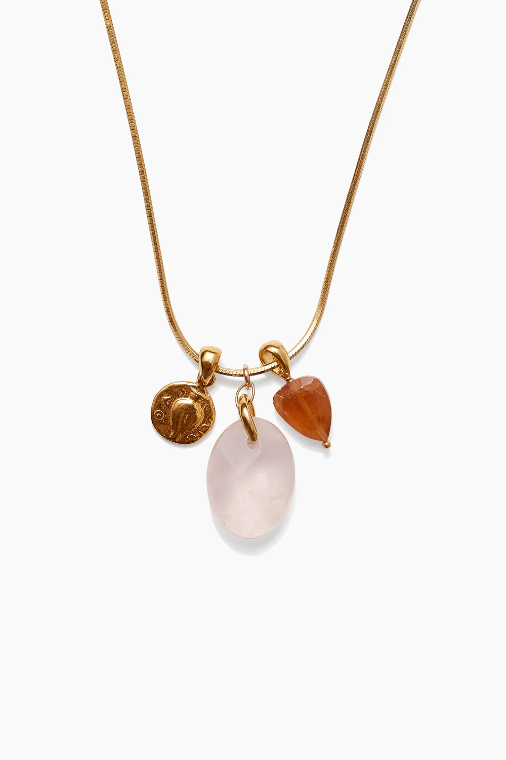 Chan Luu Ostia Charm Necklace Rose Quartz