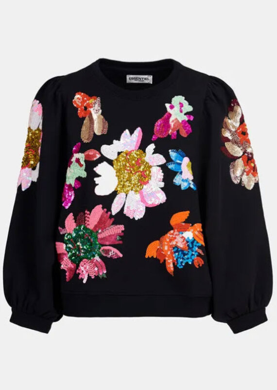 ESSENTIAL ANTWERP Enna Sweatshirt With Floral Sequins