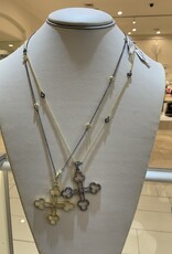 Black and Gold Cross Necklace