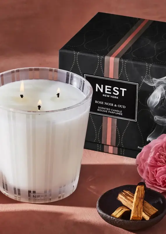 NEST FRAGRANCES ROSE NOIR & OUD 3-WICK CANDLE