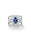 BLUE OVAL SAPPHIRE & WHITE DIAMOND RING