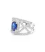 BLUE OVAL SAPPHIRE & WHITE DIAMOND RING