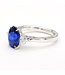 BLUE OVAL SAPPHIRE & WHITE DIAMOND RING