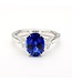 BLUE OVAL SAPPHIRE & WHITE DIAMOND RING