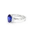 BLUE OVAL SAPPHIRE & WHITE DIAMOND RING