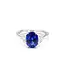 BLUE OVAL SAPPHIRE & WHITE DIAMOND RING