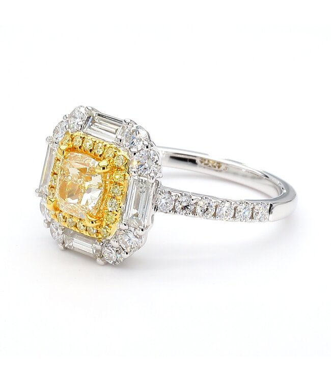 YELLOW DIAMOND HALO RING