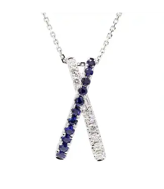 SAPPHIRE & DIAMOND X PENDANT