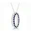 SAPPHIRE & DIAMOND OVAL PENDANT