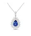 PEAR SAPPHIRE & DIAMOND HALO PENDANT
