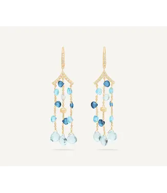 Marco Bicego Paradise - Blue Topaz Chandelier Earrings with Diamonds
