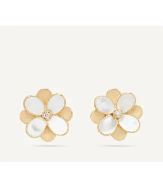 Marco Bicego Petali - Mother of Pearl Flower Stud Earrings with Diamonds