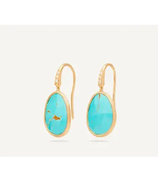 Marco Bicego gold earrings with diamonds & mexican turquoise