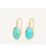 Marco Bicego gold earrings with diamonds & mexican turquoise