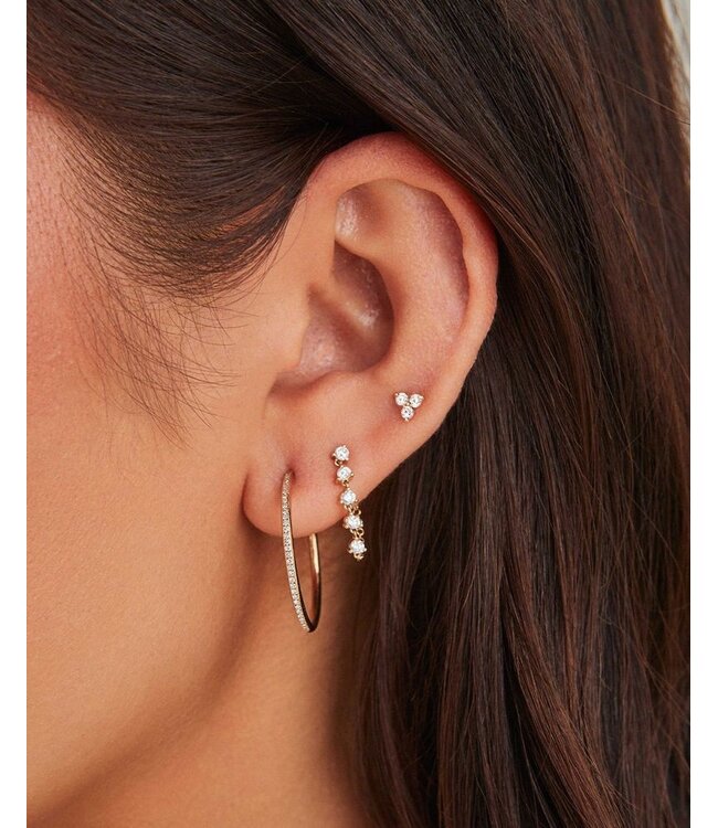 EF COLLECTION 14KY WG DIAMOND TRIO STUD EARRING