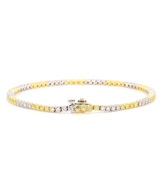 Diamond Tennis Bracelet - White & Yellow Gold