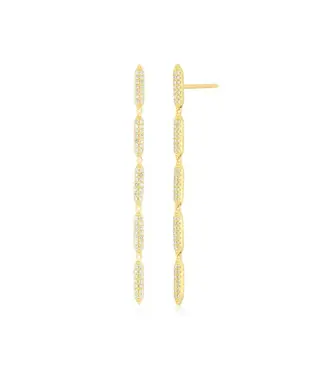 EF COLLECTION 14KY DROP EARRINGS