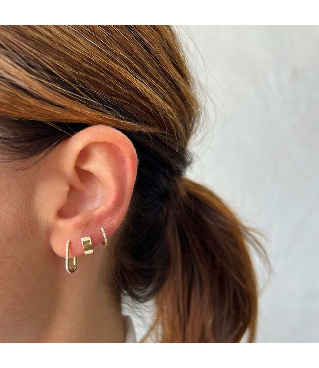 EF COLLECTION 14KY GOLD JUMBO HUGGIE EARRING