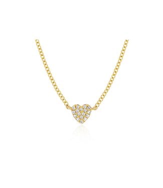EF COLLECTION 14KY BABY DIAMOND HEART NECKLACE