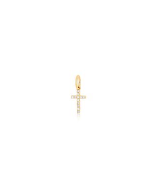 EF COLLECTION 14KY DIAMOND CROSS CHARM