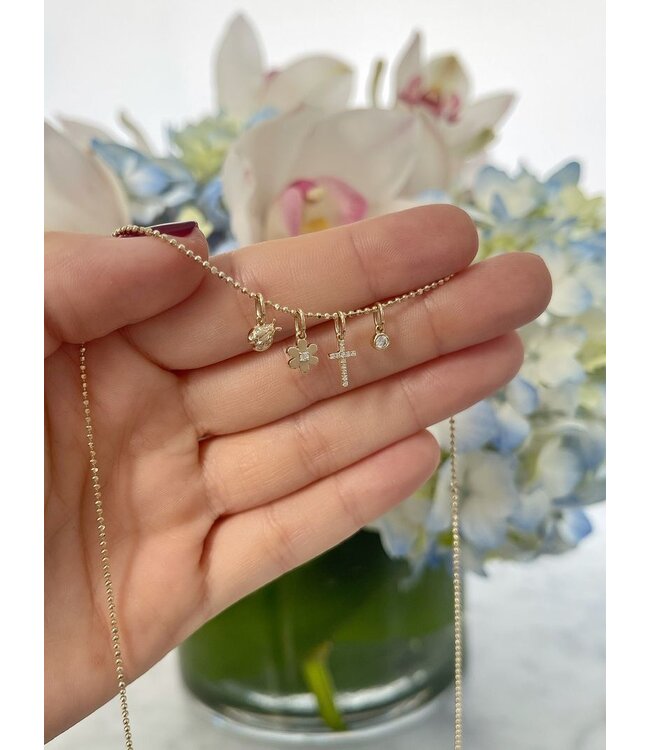 EF COLLECTION 14KY DIAMOND CROSS CHARM