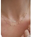 EF COLLECTION 14KY MULTI FACETED DIAMOND MINI BAR NECKLACE