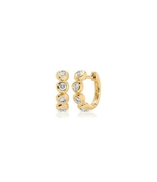 EF COLLECTION 14KY DIAMOND PILLOW HUGGIE EARRING
