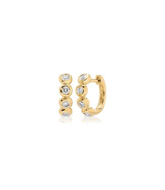 EF COLLECTION Diamond Pillow Huggie Earrings