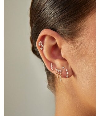 EF COLLECTION 14KY PRONG SET DIAMOND ARC STUD EARRING