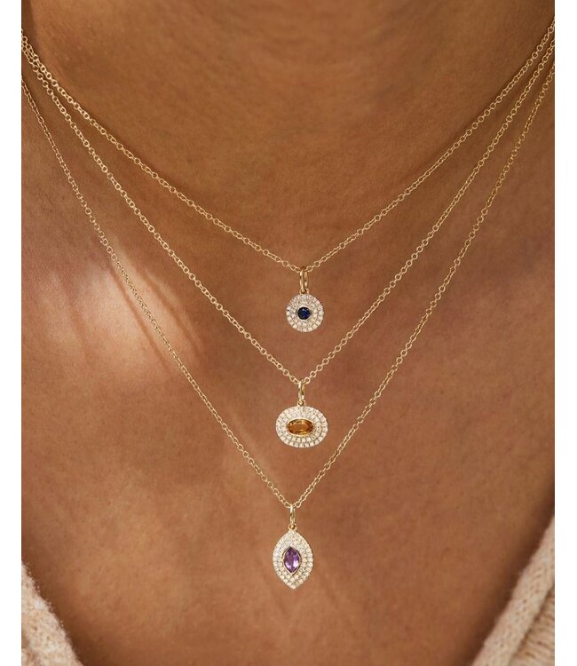 EF COLLECTION 14KY  GEM NECKLACE