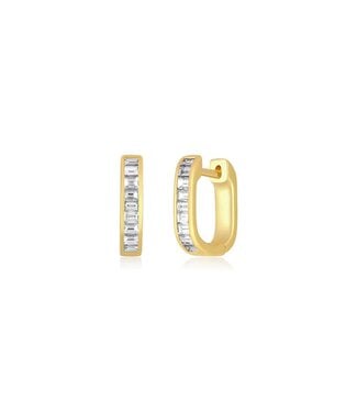 EF COLLECTION 14KY W DIAMOND LOLA HUGGIE EARRING