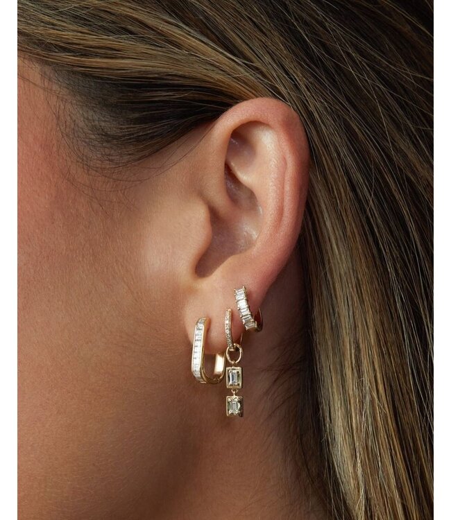 EF COLLECTION 14KY W DIAMOND LOLA HUGGIE EARRING