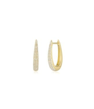 EF COLLECTION 14KY DIAMOND MAEVE HOOP EARRINGS