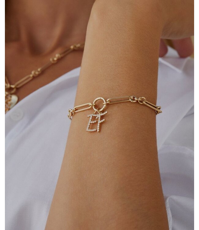 EF COLLECTION 14KY MIXED CHAIN ENHANCED BRACELET