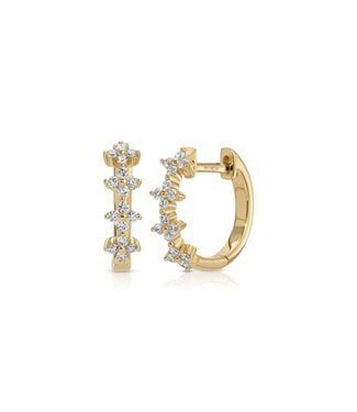 EF COLLECTION 14KY DIAMOND FLEUR HUGGIE EARRING