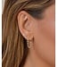 EF COLLECTION 14KY DIAMOND MINI HUGGIE AND PRONG SET CHAIN STUD EARRING