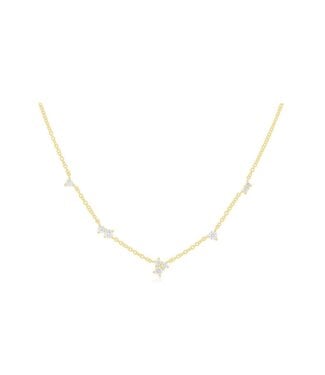 EF COLLECTION 14KY MULTI DIAMOND CLUSTER NECKLACE