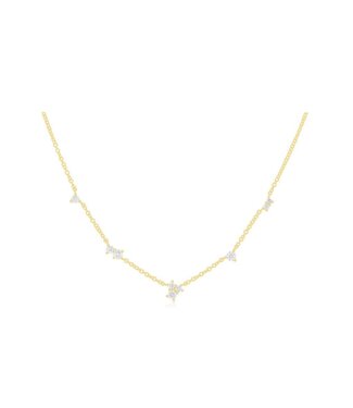EF COLLECTION Multi-Diamond Cluster Necklace